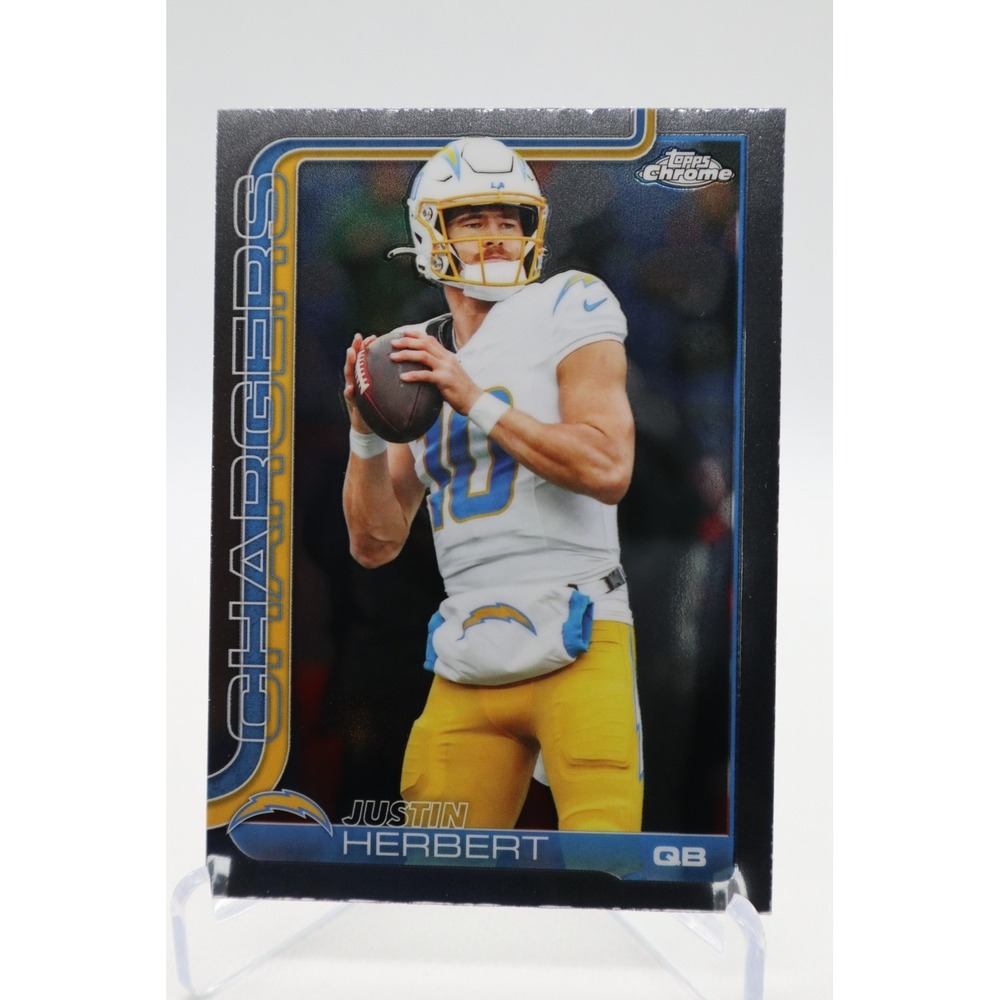 2025 Topps Chrome Football Base #158 Justin Herbert Chargers